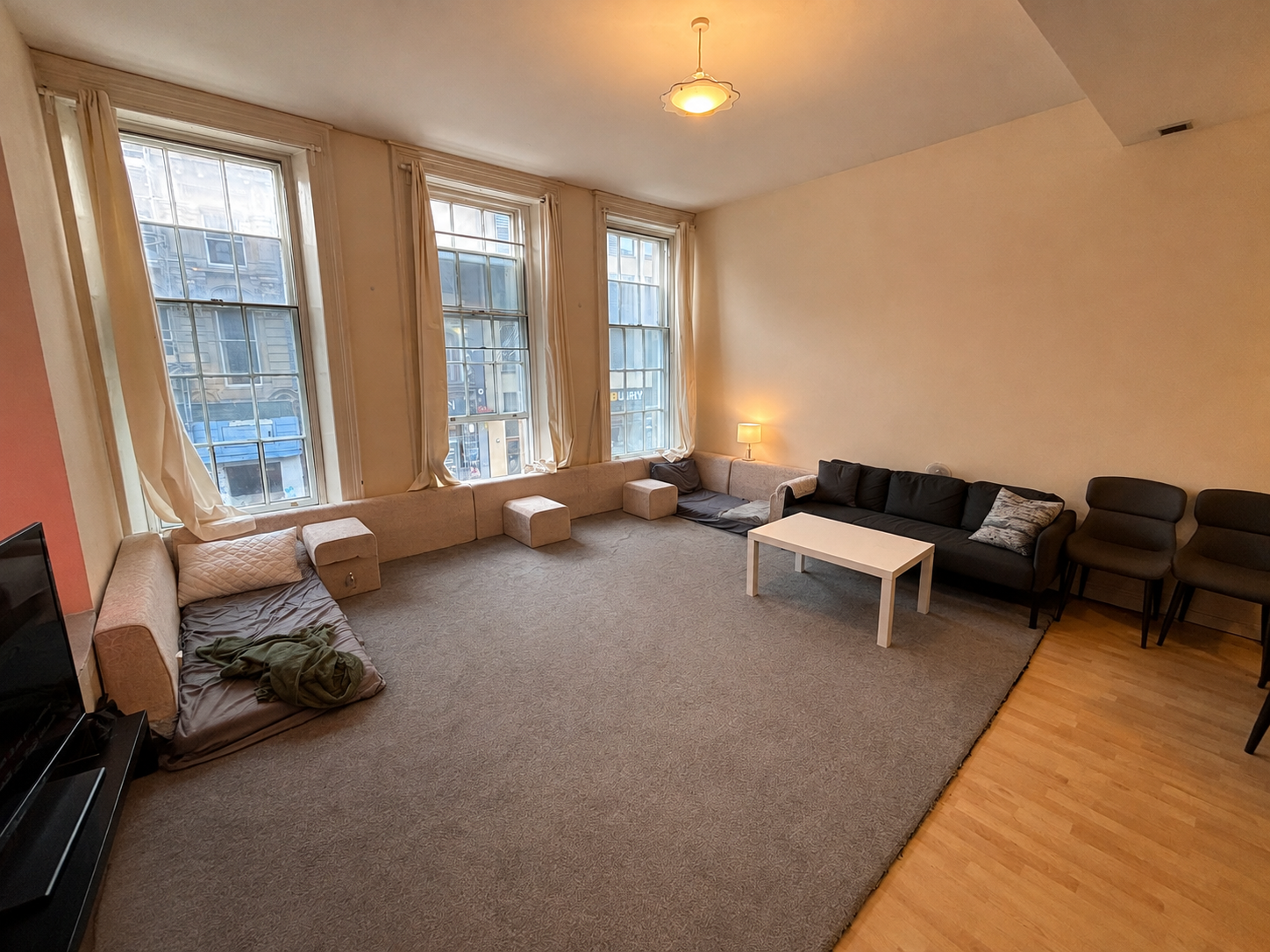 The same living room after Property Studio processing